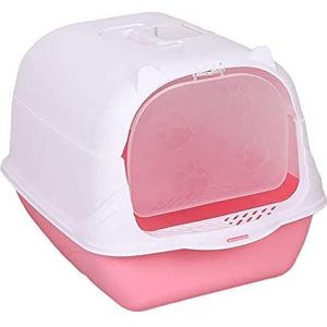 Kattenbak met kap Ingesloten Potje Toilet Huisdier Kattenbak for Binnenkatten Hamster, Paars (Color : Pink)