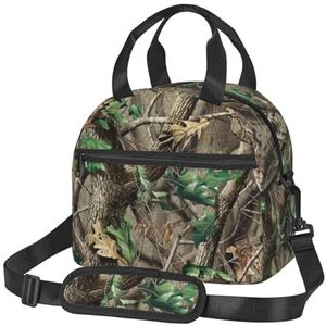 EdWal Hardwoods Groene Camo Print Lunch Tas voor Vrouwen Grote Geïsoleerde Lunch Box Herbruikbare Koelere Tote voor Werk Picknick Reizen