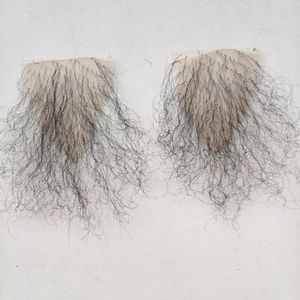 Tingyilan 2 stuks onzichtbaar realistisch natuurlijk kunsthaar voor volumevergroting - oksels, borst, snor voor mannen en vrouwen, zwart, één maat