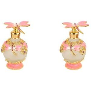 2 set Dragonfly Parfum Fles Elegante En Mooie Stevige En Duurzaam Dragonfly Decoratieve Glas Parfum Fles Milieuvriendelijk roze
