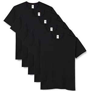 Fruit of the Loom T-shirt voor heren, iconisch T-shirt, lichtgewicht Ringspun T-shirt, 5 stuks, Zwart (Zwart 36), S