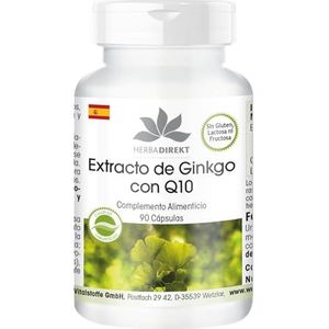 Ginkgo Capsules - Ginkgo Biloba Extract met Coenzyme Q10-90 Capsules - veganistisch | HERBADIREKT by Warnke Vitalstoffe - Duitse apothekerskwalitei