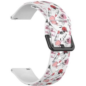 RYANUKA 22 mm zachte siliconen sporthorlogeband met snelsluiting (parfum lippenstift make-up borstel) vervanging smartwatch band armband, Siliconen, Geen edelsteen