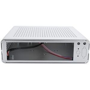 Behuizing voor doe-het-zelvers met HTPC-behuizing, mini-ITX-behuizing, aluminium DC-ATX-voeding, compleet voor desktop computer (wit en USB2.0), wit en USB 2.0