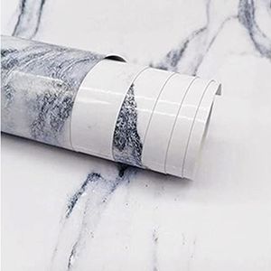 Muurtegels Wandtegelstickers, marmeren stijl waterdichte keukenstickers sticker for woonkamer badkamer thuis vloer DIY mozaïek decor zelfklevend - 15,7x39,3in (Color : Grey White)