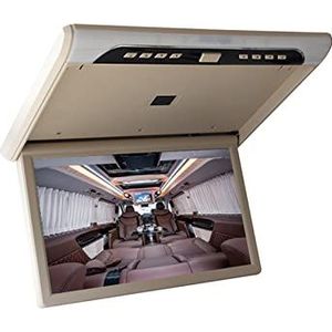 19 Inch Auto Monitor 1080P HD Lcd-scherm Draagbare Auto Video Spelers Auto Plafond TV Dak Mount Display USB FM Camper Achterbankmonitor(Beige MP5 Monitor)