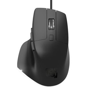 NEWWAY - Bekabelde verticale muis A7-1200/1800/2400/3200 DPI - Ergonomisch - Stil - Plug & Play - USB - Zwart