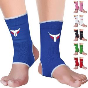 Mytra Fusion Muay Thaise enkel ondersteuning Kick boksen enkel Sprain Verwonding Pijn Releife Elastische beugels (Blue, S/M)