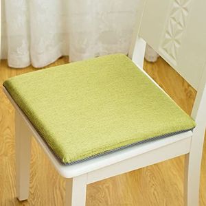 Traagschuim zitkussen vierkant zitkussen dubbele antislip voor eetkamerstoel pad voor bureaustoel zitkussen polyester stoelkussen binnen keuken, 35 x 38 cm, groen