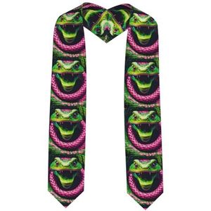 YJxoZH Green Snake Print Deluxe Unisex Volwassen Afstuderen Eer Stola Sjerp, 72 ""Lang, Voor Academische Aanvangsten, Scherpe hoek, Eén maat