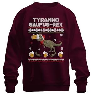Tyranno Saufus-Rex Ugly Sweater - Kerstmis Xmas Christmas Unisex Pullover, bordeaux, L