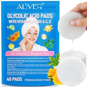 Glycolzuurpads voor gezicht - Salicylzuurpads, exfoliërende wettenschijfjes voor huidpeeling en diepe reiniging met allantoïne en calendula - 40 stukken