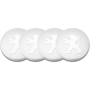 SJZZJMZ 4 stuks auto wieldoppen voor Peugeot 408 4008 508 5008 607 Bipper RCZ 56mm auto wieldoppen wieldoppen stickers vervanging B wit