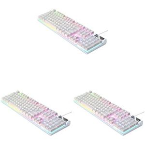 Tityvirnix 3 set Mechanische Gaming Toetsenbord USB RGB Backlit voor PC Game Office Wit 435x130x25mm