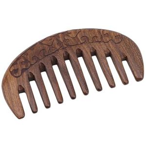 Pocket Houten Kam Natuurlijke Zwart Goud Sandelhout Super Brede Tand Houten Kammen Geen Statische Kam Haar Styling