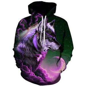 Romon Men's Hoodie Fashion animal 3D picture Printing Sweatshirt Men Pullover Outdoor and party Streetwear Unisex-O-742_XXL