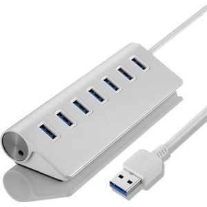 Aluminium USB 3.0 HUB 7 Poorten Hoge Snelheid Multi Splitter Adapter Tot 5Gbps Docking Station Expander for laptop Computer PC(7-in-1)