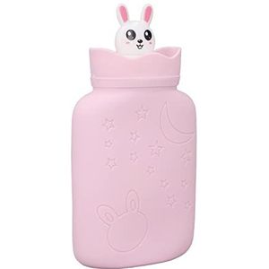Draagbare Warmwaterkruik, Multifunctionele Warmwaterzak Siliconen Praktisch Veilig Schattig voor Thuis (Roze)