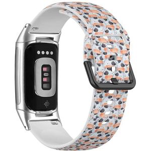 RYANUKA Sport-zachte band compatibel met Fitbit Charge 5 / Fitbit Charge 6 (koeien) siliconen armband accessoire, Siliconen, Geen edelsteen