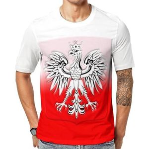 Polish Eagle T-shirt met korte mouwen voor heren, ronde hals, print, casual T-shirt, tops, 4XL