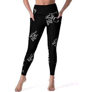 I Love American Football Rugby Dames Yoga Broek Hoge Taille Leggings Buikcontrole Workout Running Leggings M