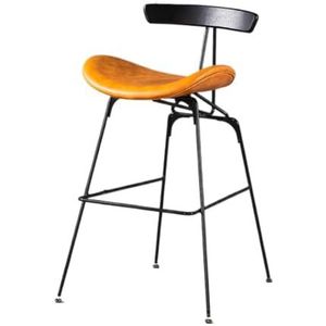 Verstelbare Barstoel Moderne Eenvoudige Bar Kinderstoel Rugleuning Houten Hoge Kruk Ijzeren Barstoel Casual Lichte Luxe Barstoel Barkruk(Orange,B)