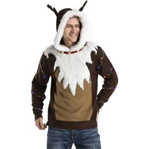 OFF THE RACK Unisex Heren Kerst LED Hodded Truien Grappige Santa Rudolph Lama Rendier Nieuwigheid Dames Truien, Rockin 'een Rudolph Original, S