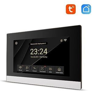 Walkie-talkie, Tuya Smart Home Video-intercomsysteem 7 inch touchscreen WiFi-intercomtoegang met 1080P 110 ° bedrade deurbelcamera(R6-M503BA)