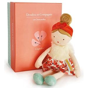 Jolijou DC3629 Stoffen pop voor meisjes, stoffen pop, klaprozen, 30 cm, oranje, mooie geschenkdoos