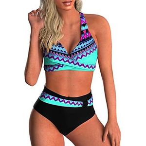 HIHELO Bikini Badpak Push Up Bikini's Halter Badpak Vrouwen Hoge Taille Badmode Vrouwelijke Zwemmen Zwemmen Badpak Badjassen Beachwear Dames-Tlan, Xl