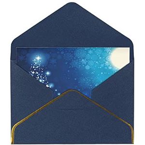 Blauwe Kerst Sneeuwvlok Elegante Parel Papier Wenskaart - Voor Individuen Vieren Speciale Gelegenheden, Kantoor Collega's, Families En Vrienden Uitwisselen Groeten