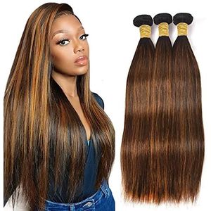 28 30 32 Inch P430 Straight Bundles Highlight Ombre Human Hair Bundles 3 Bundles Total 300g 8A Unprocessed Virgin Remy Hair Extensions Echthaar Perücke Bundles Human Hair