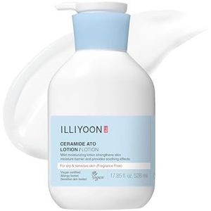 ILLIYOON Ceramide Ato Lotion 528ml Versterkt en herstelt de huidbarrière met soja-ceramide, droge en gevoelige huid, Zachte vochtinbrengende voor baby's en volwassenen Veganistisch, Zonder parfum