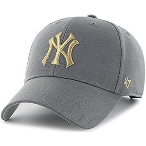 '47 MLB Baseball Cap New York Yankees NY N.Y. Metallic Meest Valueable Player Cap Cap Basecap, grijs, Eén maat
