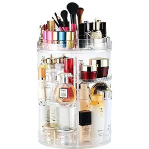 Boxalls Make-up-organizer, draaibaar, 360 graden grote cosmetica-organizer, 8-laags, huidverzorging, doorzichtig, carrousel, parfum, oversized