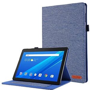 Tablet PC-hoes Compatibel met Lenovo Tab M10 TB-X505F / TB-X605F (10,1"") hoes, opklapbare standaard hoes Beschermende stoffen bedrukte hoes met automatische waakslaap met kaartsleuven Bescherming(Blu)