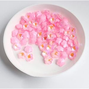 Schattige Mini Bloem 6MM Puntige Bodem 3D Kristalglas Nagel Strass Steen DIY Manicure Decoratie Accessoires-Roze mokka, Bloem 6mm,30st