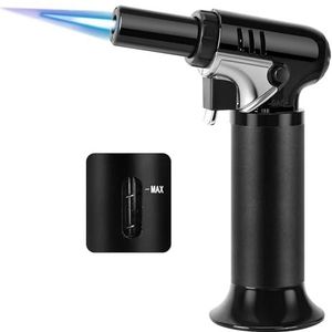 VORHOT - Verstelbare Flambeerbrander - Keukenbrander - Navulbaar - Met Gasindicator en Veiligheidsvergrendeling