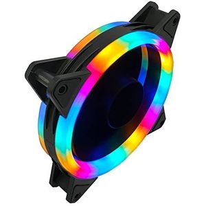 RGB Case Fan 120 mm 3pin Molex kleurrijke vloeistoflager LED -pc Computerkoelventilatoren Radiator Ventilador 12V (Blade Color : RGB-1 Ring Lamp)