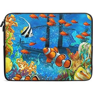 Tropische vissen Grappige Laptop Sleeve Draagtas Messenger Aktetas Beschermhoes voor 10/12/13/15/17 Inch