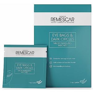 Remescar Eye Bags & Dark Circles Microneedling Patches 17 mg x 2 patches - Resultaten in 2 weken - Eenmalig gebruik voor gezwollen ogen - Anti-aging huidverzorging met zelfoplossende micro-naalden
