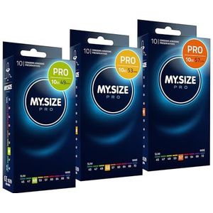 MY.SIZE PRO condoom maat 2,3,4-49,53,57 mm, 3x10 condooms - perfecte pasvorm en een geschikte maat voor iedereen