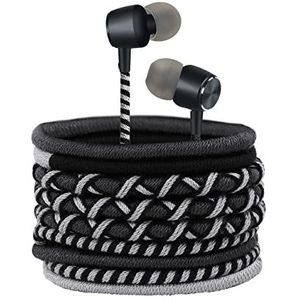 URIZONS Hoofdtelefoon met kabel, hoofdtelefoon, in-ear hoofdtelefoon, headset met microfoon, surround sound, stereo-headset 3,5 mm, compatibel met Huawei, MP3, Android, pc en meer, zwart