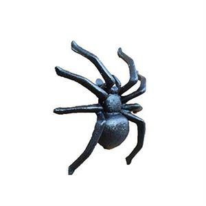 LIJIE Antiek Zwart Gietijzeren Muur Decor Spider Standbeeld Handgemaakte Zware Rustieke Metalen Spin Beeldjes Retro Thuis Tuin Spider Beeldhouwkunst