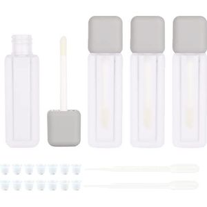 22 stks herbruikbare 7-kleur mat fles lichaam vierkante lege 6m lip gloss buis, Grijs,