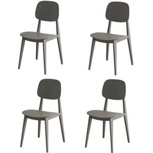 Set van 4 tuinstoelen Kunststof stapelbare stoelen van PP Terrasstoelen met hoge rugleuning Bistrostoelen Scandinavische keukenstoelen Moderne tuinmeubelstoelen 06