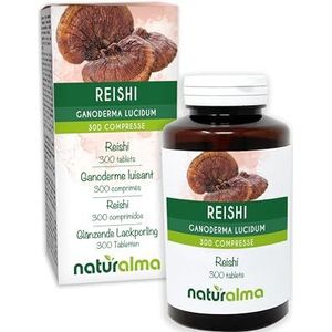 Gesteelde lakzwam of Reishi (Ganoderma lucidum) paddenstoel Naturalma - 150 g - 300 tabletten - Voedingssupplement - Natuurlijk en Veganistisch
