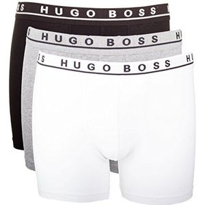 Hugo Boss Set van 3 strakke boxershorts voor heren, wit, grijs gemêleerd, zwart, XXL