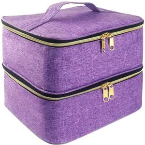 Nagellak Opbergdoos - Dubbellaags Draagtas - Paars - Organisatoren Tas