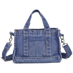 NSLFA Backpack Fashion Summer Canvas Bag Denim Shoulder Crossbody Bag Fashion Casual Versatile Hand Carry Women's Cloth-blue